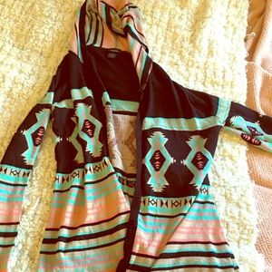 Aztec Hooded Cardi